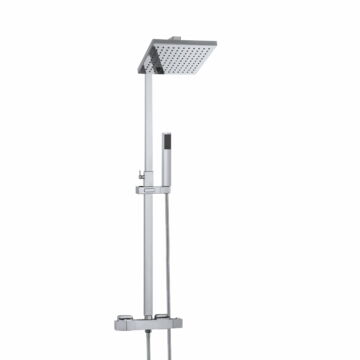 Cube Cube termosztatikus esőztető zuhanyszett szögletes zuhanyfejjel krómesőztető zuhanyszett szögletes zuhanyfejjel króm