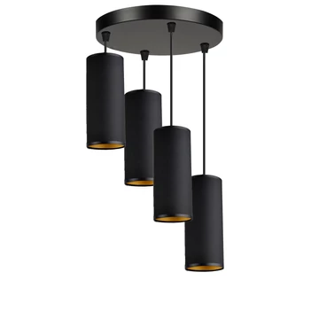 LEDLUX LX-1307 függesztett mennyezeti lámpa,4xE27, fekete