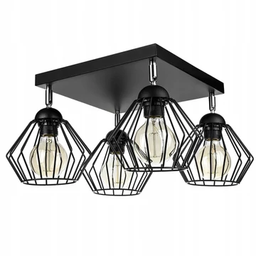 LEDLUX LX-1088 függesztett mennyezeti lámpa,4xE27, fekete