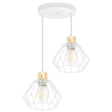 LEDLUX LX-1375 függesztett mennyezeti lámpa,2xE27, fehér-arany