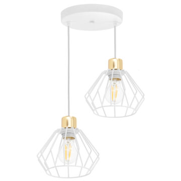 LEDLUX LX-1375 függesztett mennyezeti lámpa,2xE27, fehér-arany