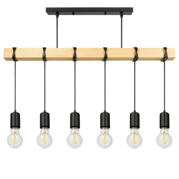 LEDLUX LX-1321 függesztett mennyezeti lámpa,6xE27, fekete