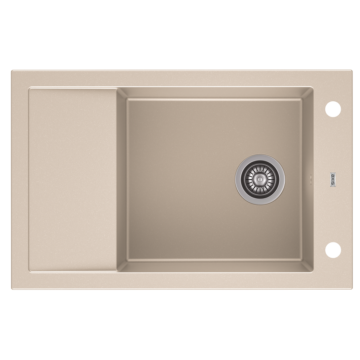 A-POINT 40 egymedencés gránit mosogató csepptálcával, automata dugóemelő, szifonkészlet, bézs A-POINT 40 egymedencés gránit mosogató csepptálcával, automata dugóemelő, szifonkészlet, bézs