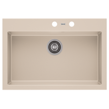 A-POINT 60 egymedencés gránit mosogató automata dugóemelő, szifonnal, bézs A-POINT 60 egymedencés gránit mosogató automata dugóemelő, szifonnal, bézs