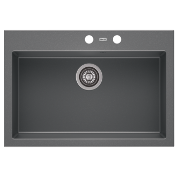 A-POINT 60 egymedencés gránit mosogató automata dugóemelő, szifonnal, szürke A-POINT 60 egymedencés gránit mosogató automata dugóemelő, szifonnal, szürke