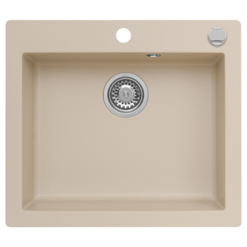 MOJITO 60 egymedencés gránit mosogató automata dugóemelő, szifonnal, bézs