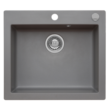 MOJITO 60 egymedencés gránit mosogató automata dugóemelő, szifonnal, szürke