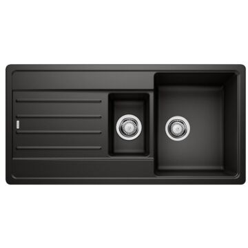 BLANCO LEGRA 6S Silgranit másfél medencés csepegtetőtálcás gránit mosogató, szifonnal, fekete, BLANCO LEGRA 6S Silgranit másfél medencés csepegtetőtálcás gránit mosogató, szifonnal, fekete,