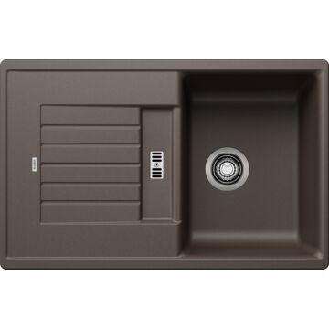BLANCO ZIA 45S Silgranit egymedencés csepegtetőtálcás gránit mosogató, szifonnal, kávébarna