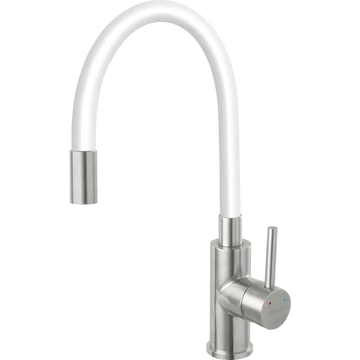 Ferro Zumba Flexibilis csövű inox csaptelep, fehér