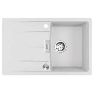 FRANKE CENTRO CNG-611-78 egymedencés gránit mosogató automata dugóemelő, szifonnal, fehér