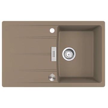 FRANKE CENTRO CNG-611-78 egymedencés gránit mosogató automata dugóemelő, szifonnal, kasmír