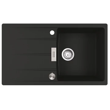 FRANKE CENTRO CNG-611-86 egymedencés gránit mosogató automata dugóemelő, szifonnal, fekete