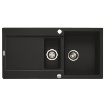 FRANKE MARIS MRG 651-A gyümölcsmosós gránit mosogató automata dugóemelő, szifonnal, matt fekete