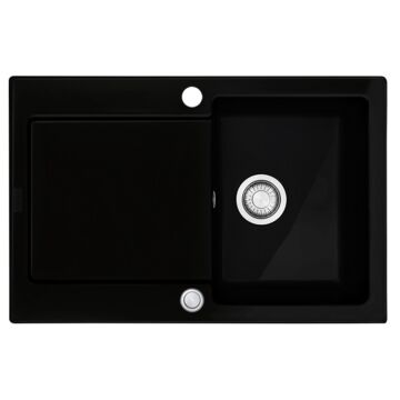 FRANKE MARIS MRK 611-78 egymedencés kerámia mosogató automata dugóemelő, szifonnal, fekete