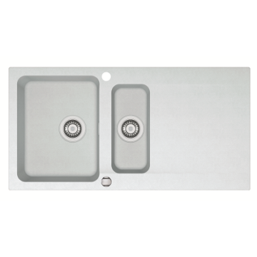 FRANKE ORION OID-651 gyümölcsmosós kompozit mosogató automata dugóemelő, szifonnal, fehér