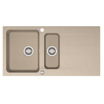 FRANKE ORION OID-651 gyümölcsmosós kompozit mosogató automata dugóemelő, szifonnal, bézs