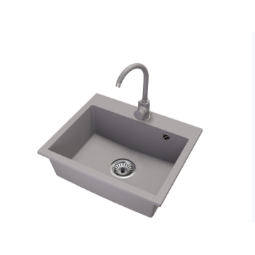 Exclusive 55 egymedencés gránit mosogató automata dugóemelő, szifonnal, szürke Exclusive 55 egymedencés gránit mosogató automata dugóemelő, szifonnal, szürke