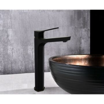 Lerma magasított fürdőszobai mosdó csaptelep fekete Lerma magasított fürdőszobai mosdó csaptelep fekete