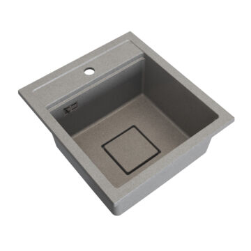 QUADRO 4550 egymedencés gránit mosogató automata dugóemelő, szifonnal, bézs QUADRO 4550 egymedencés gránit mosogató automata dugóemelő, szifonnal, bézs