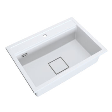 QUADRO 7050 egymedencés gránit mosogató automata dugóemelő, szifonnal, fehér QUADRO 7050 egymedencés gránit mosogató automata dugóemelő, szifonnal, fehér