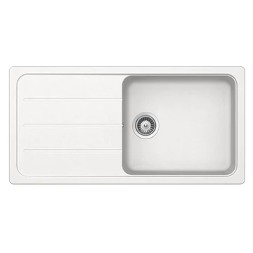 Schock Formhaus D-100L egymedencés gránit mosogató dugóemelő, szifonnal, fehér