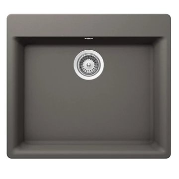 Schock Galaxy N-100 Cristadur Silverstone egymedencés gránit mosogató automata dugóemelő, szifonnal, sötétszürke