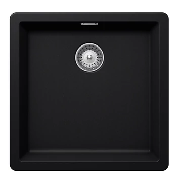 Schock Greenwich N-100 Cristadur Puro egymedencés gránit mosogató automata dugóemelő, szifonnal, fekete