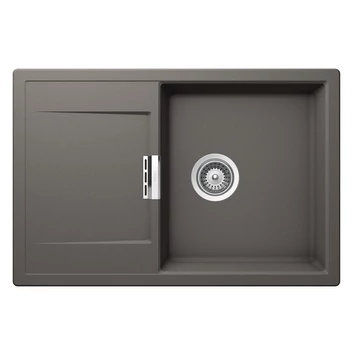 Schock Mono D-100 Cristadur Silverstone egymedencés gránit mosogató dugóemelő, szifonnal, sötétszürke