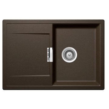 Schock Mono D-100S Cristadur Bronze egymedencés gránit mosogató dugóemelő, szifonnal, barna