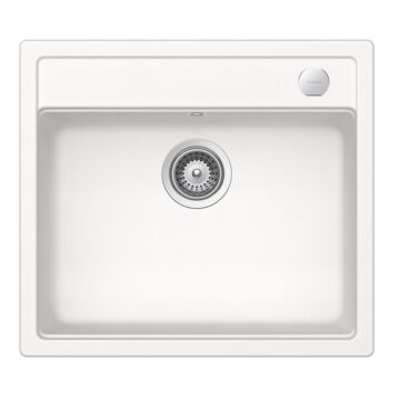 Schock Mono N-100 Cristadur Polaris egymedencés gránit mosogató automata dugóemelő, szifonnal, fehér