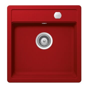 Schock Mono N-100S Cristadur Rouge egymedencés gránit mosogató automata dugóemelő, szifonnal, piros