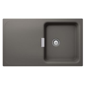 Schock Wembley D-100 Cristadur Silverstone egymedencés gránit mosogató dugóemelő, szifonnal, sötétszürke