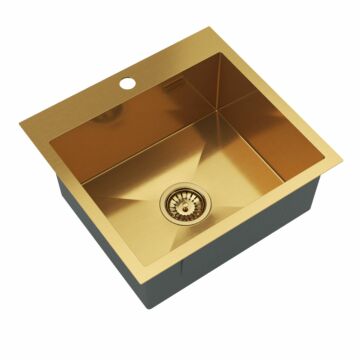 Stalowy S4845 egymedencés rozsdamentes acél mosogató, arany színben Stalowy S4845 egymedencés rozsdamentes acél mosogató, arany színben