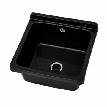 Riva fali kézmosó, szifonnal, fekete