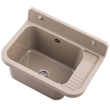 Vigo fali kézmosó, szifonnal, bézs