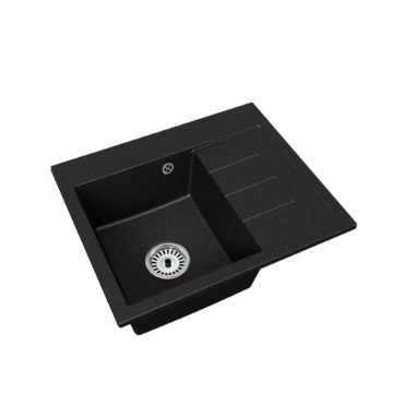Exclusive 60 gránit mosogató, jobbos csepegtetővel, fekete-szemcsés, beépíthető Exclusive 60 gránit mosogató, jobbos csepegtetővel, fekete-szemcsés, beépíthető