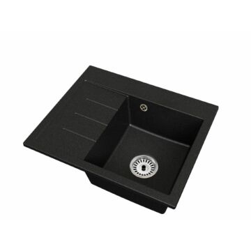 Exclusive 60 gránit mosogató, balos csepegtetővel, fekete-szemcsés, beépíthető Exclusive 60 gránit mosogató, balos csepegtetővel, fekete-szemcsés, beépíthető