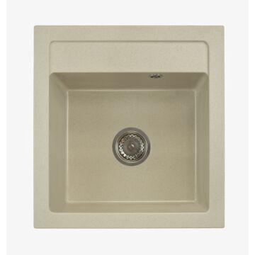 Big Don egymedencés gránit mosogató automata szűrőkosaras leeresztővel szifonnal bézs