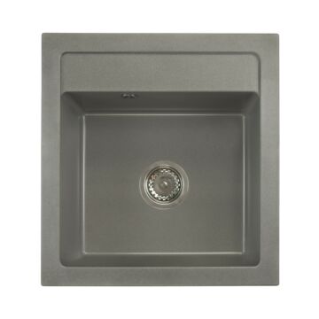 Big Don egymedencés gránit mosogató automata szűrőkosaras leeresztővel szifonnal szürke Big Don egymedencés gránit mosogató automata szűrőkosaras leeresztővel szifonnal szürke