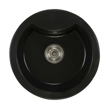 Mila kerek gránit mosogató szifonnal fekete Mila kerek gránit mosogató szifonnal fekete