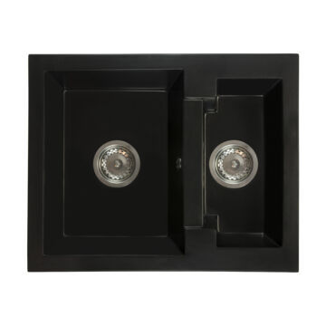 Yogi gyümölcsmosós gránit mosogató szifonnal fekete Yogi gyümölcsmosós gránit mosogató szifonnal fekete