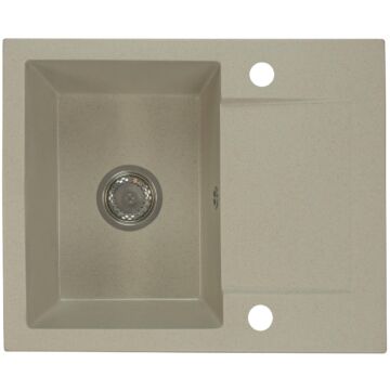 DONZO egymedencés gránit mosogató automata dugóemelő, szifonnal, bézs