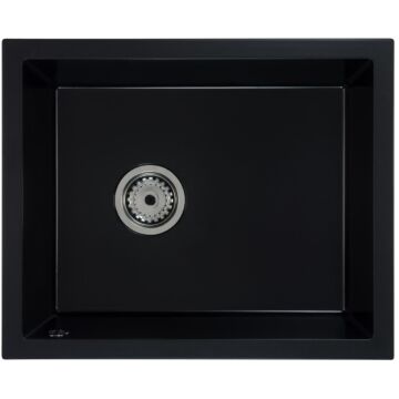 FELEIX 50 egymedencés gránit mosogató automata dugóemelő, szifonnal, fekete FELEIX 50 egymedencés gránit mosogató automata dugóemelő, szifonnal, fekete