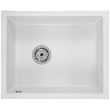 FELEIX 50 egymedencés gránit mosogató automata dugóemelő, szifonnal, fehér FELEIX 50 egymedencés gránit mosogató automata dugóemelő, szifonnal, fehér