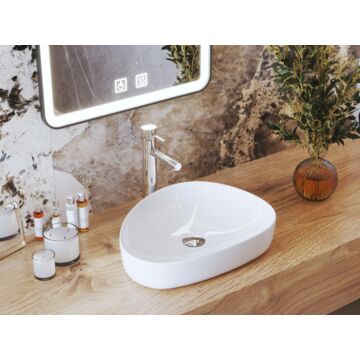 Gamma Bianco mosdókagyló, aszimmetrikus ovális, beépíthető