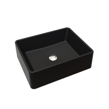 KLARA pultra építhető gránit mosdókagyló fekete színben