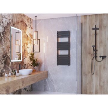 Design classic törölközőszárító radiátor 45cm x 120cm, fekete