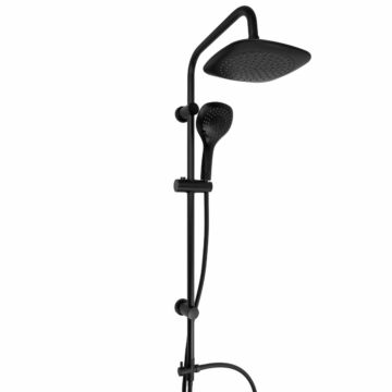 Zen1fürdőszobai  zuhanyszett Slim esőztető szögletes zuhanyfejjel fekete