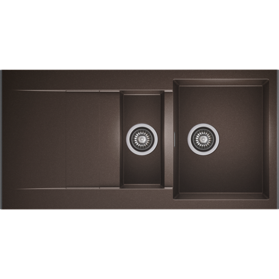 CASCADA 150 gyümölcsmosós gránit mosogató automata dugóemelő, szifonnal,  csokoládé barna